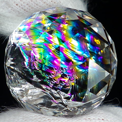 ☆ヒマラヤ産 極上☆虹入り水晶玉カット☆23.5mm/83.2ct☆レインボー